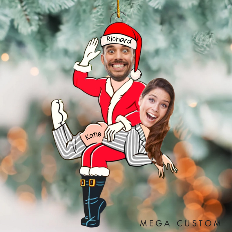 Personalized Couple Photo Christmas Ornament Funny Couple Christmas Decoration Gift Mr and Mrs Christmas Ornament