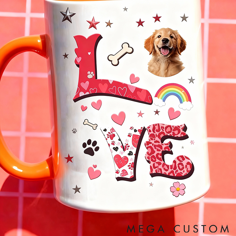 Personalized Pet Lover Love Heart Photo Mugs
