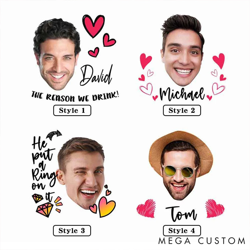Personalized Man Woman Face Photo Portrait Temporary Tattoo Wedding Temporary Tattoo Birthday Gift for Girlfriend Boyfriend Valentines Day Gift