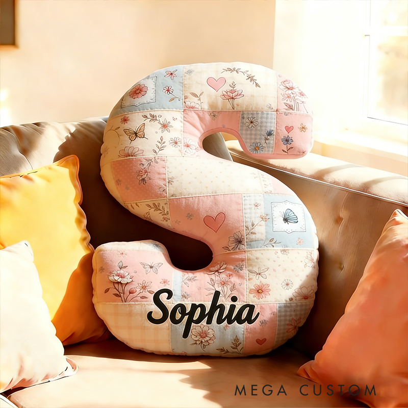 Personalized Initial Letter Pillow Custom Name Appreciation Cushion Gift for Home Decor