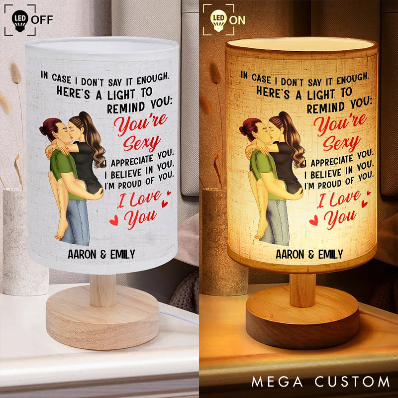 Personalized Romantic Fabric Lamp Custom Night Light for Wife In Case I Don't Say It Enough Couple Valentine's Gift Lamp for Wife husband