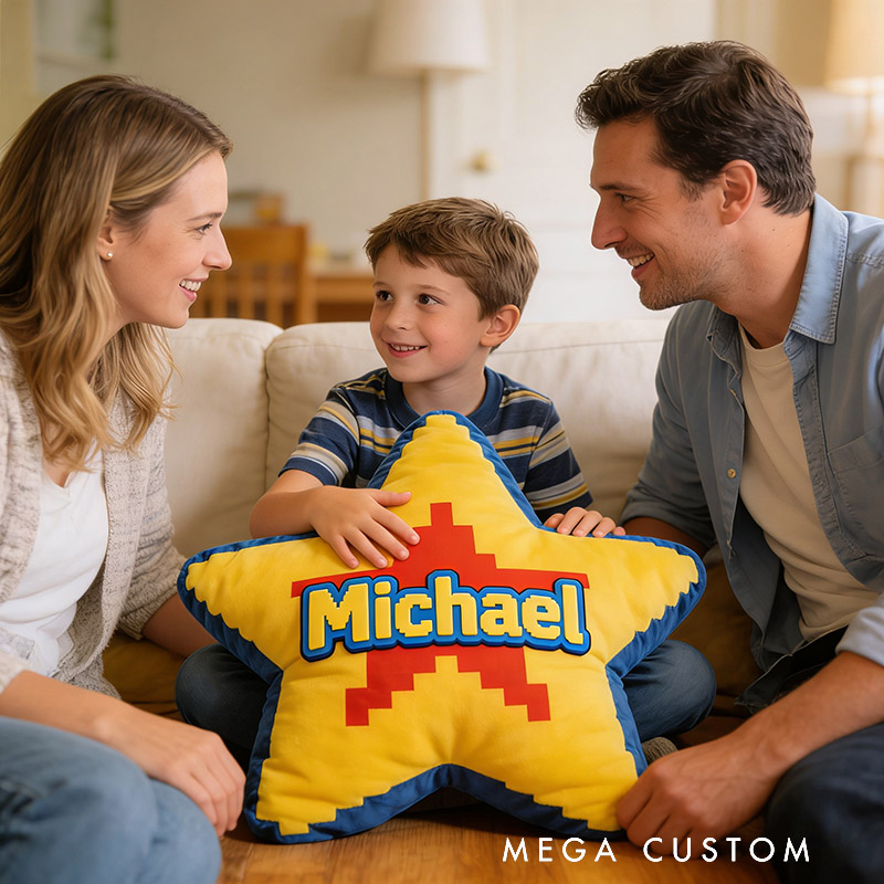 Personalized Star Shaped Pillow for Game Lovers Plush Pillow Christmas Birthday Party Gift for Kids