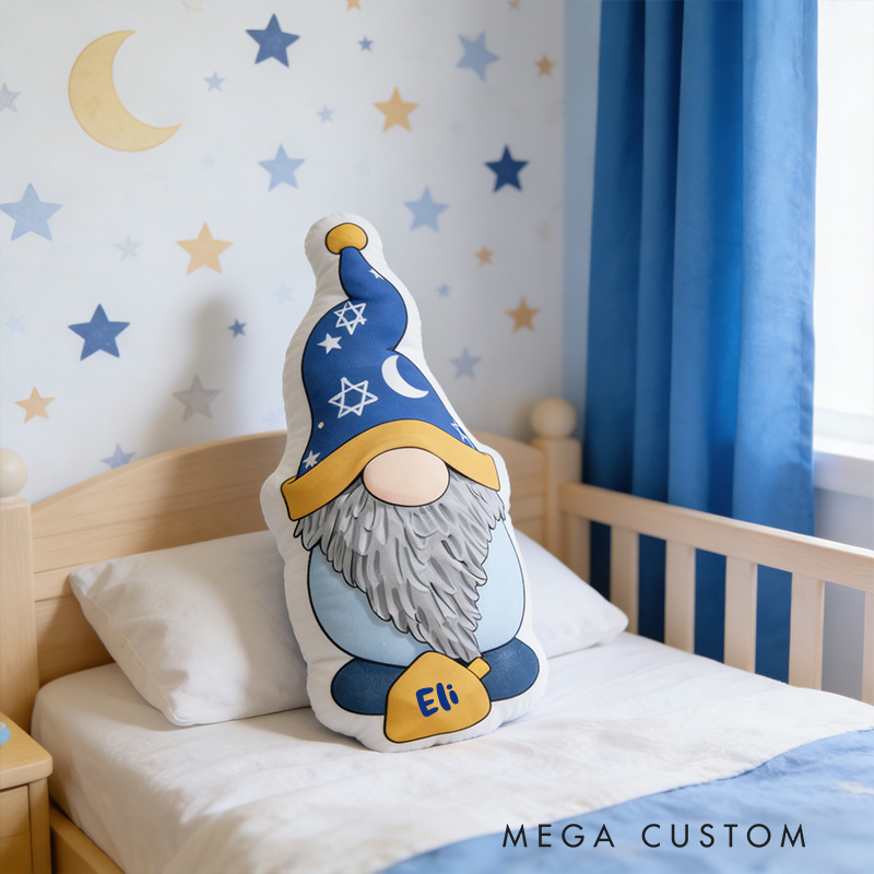 Personalized Hanukkah Gnome with Dreidel and Star of David Pillow Religious Home Decor Happy Hanukkah Gift for Jewish Family Gift for Kid
