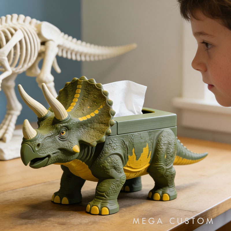 Dinosaur Tissue Box Cover 3D Printed Room Decor Cute Tissue Box Cover for Desk Room Kitchen or Bathroom