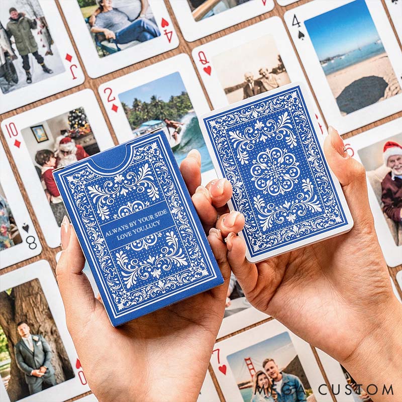 Personalized Photo Playing Cards Classic Design Playing Cards With Photos Custom Valentine's Gift for Couple Anniversary Gift