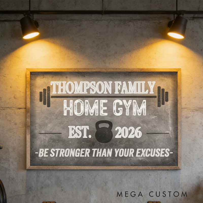 Personalized Gym Portrait Home Gym Sign Home Gym Decor Inspirational Workout Room Wall Art for Gym Lovers