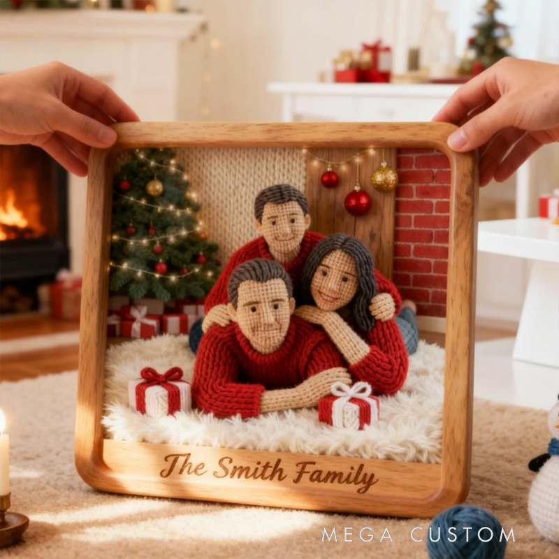 Personalized Custom 3D Knitted Photo Portrait Frame | Personalized Yarn Art Keepsake for Couples, Anniversary & Valentine’s Day Gifts