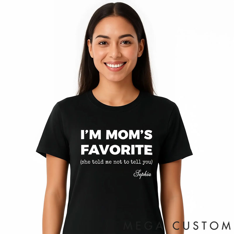 Personalized Mom's Favorite Child T-Shirt - Humorous Sibling Rivalry Tee, Funny Mother's Day Gift, Unisex Family Joke Apparel