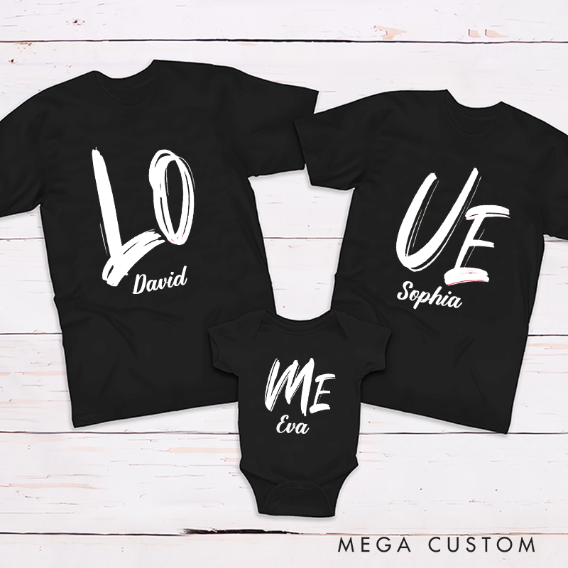 Personalized Valentine's Day Love Me Theme Family Matching Outfit Customize Family Names