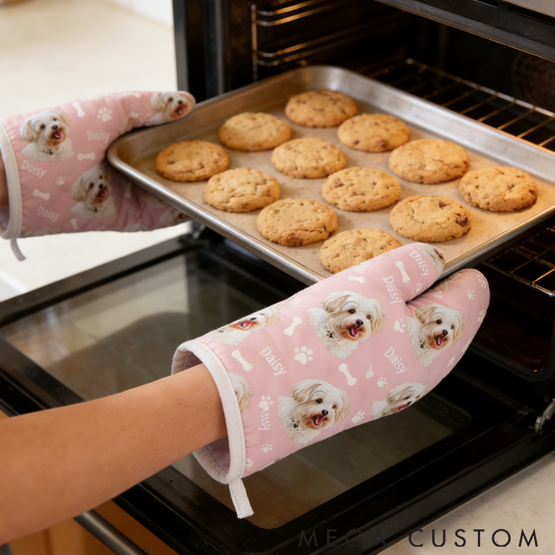 Personalized Pet Lover Pet Pattern Oven Mittens