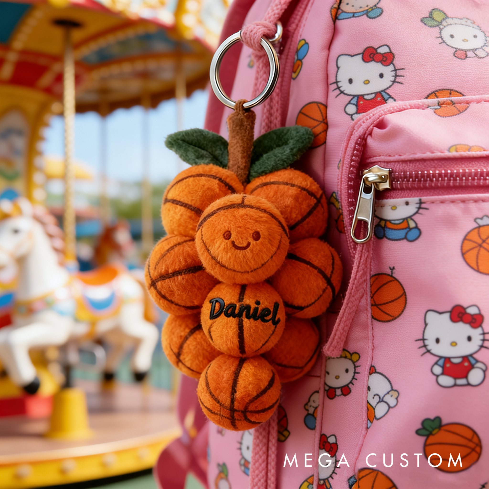 Personalized Basketball Keychain with Custom Name for Sports Enthusiasts and Fans