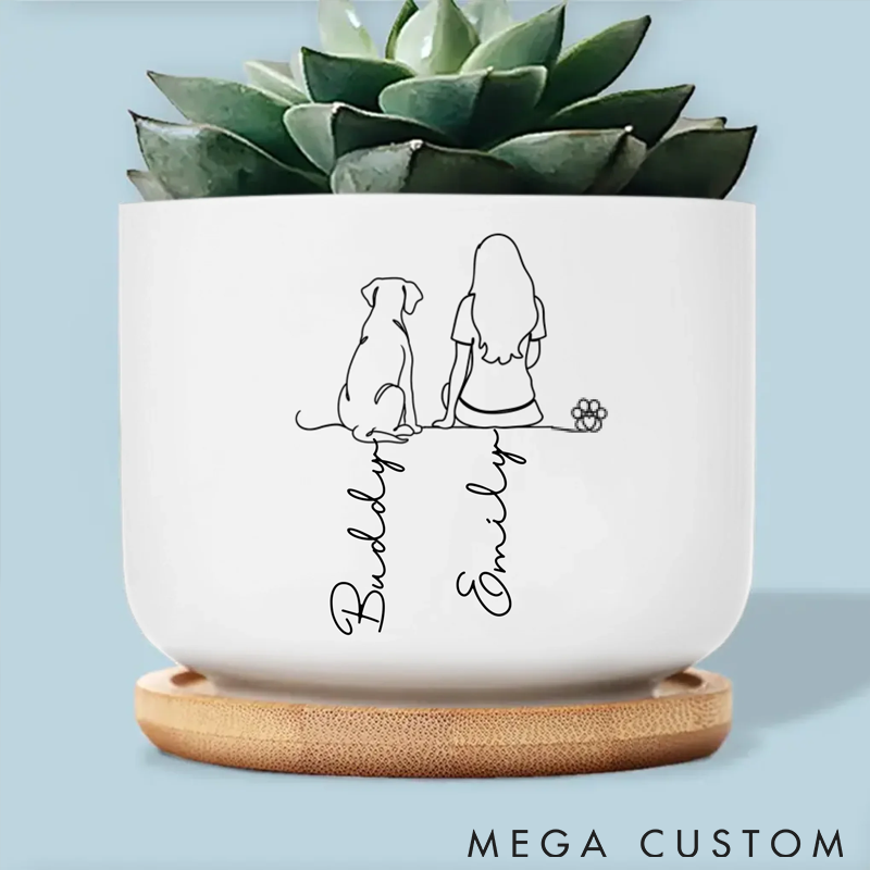 Personalized Pet Lover Plant Love Grow Happiness Plant Pot