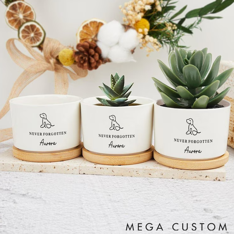 Personalized Pet Lover Custom Pet Never Forgotten Flower Pot Plant Pot
