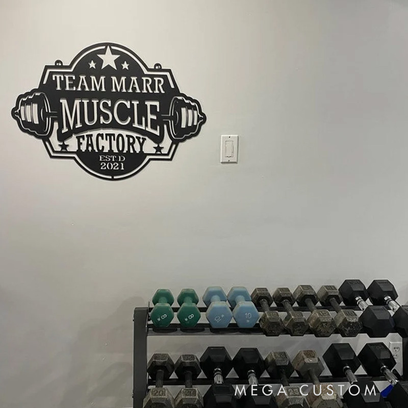 Personalized Metal Gym Sign Workout Wall Art Custom Home Gym Decor Metal Wall Art Gym Name Signs Fitness Center Decor Fitness Motivation Workout Inspiration Gift for Gym Lovers