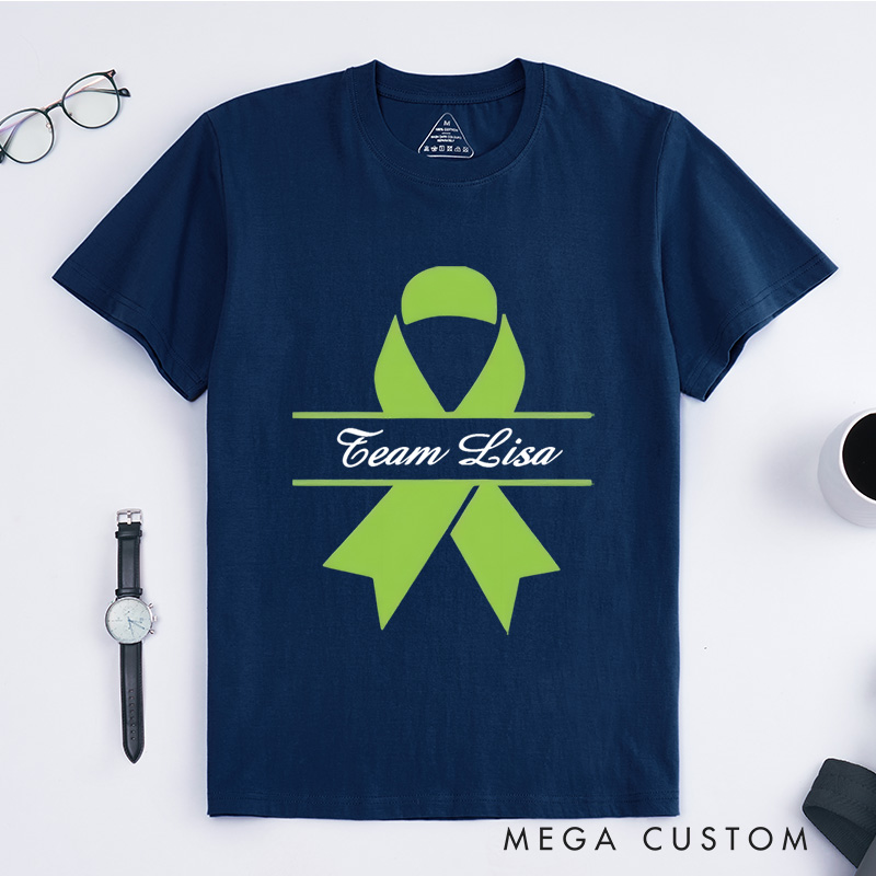 Personalized Lymphoma Cancer Awareness Support Team T-Shirt