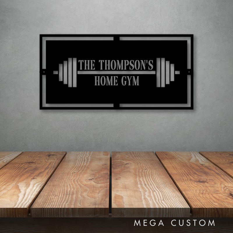Personalized Metal Gym Sign Workout Wall Art Custom Home Gym Decor Metal Wall Art Gym Name Signs Fitness Center Decor Fitness Motivation Workout Inspiration Gift for Gym Lovers