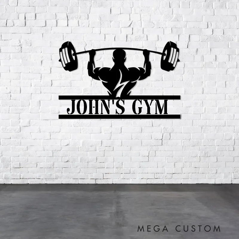 Personalized Metal Gym Sign Workout Wall Art Custom Home Gym Decor Metal Wall Art Gym Name Signs Fitness Center Decor Fitness Motivation Workout Inspiration Gift for Gym Lovers
