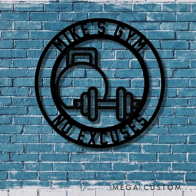 Personalized Metal Gym Sign Workout Wall Art Custom Home Gym Decor Metal Wall Art Gym Name Signs Fitness Center Decor Fitness Motivation Workout Inspiration Gift for Gym Lovers