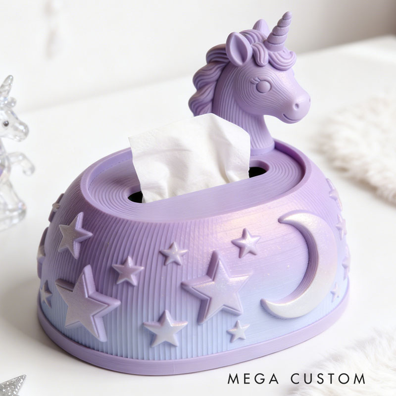 Purple Dream Horse Tissue Box Cover 3D Printed Room Decor Cute Tissue Box Cover for Desk Room Kitchen or Bathroom