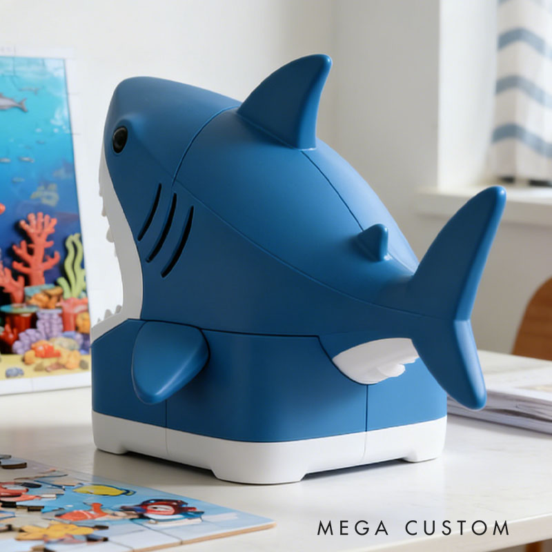 Shark Tissue Box Cover 3D Printed Room Decor Cute Tissue Box Cover for Desk Room Kitchen or Bathroom