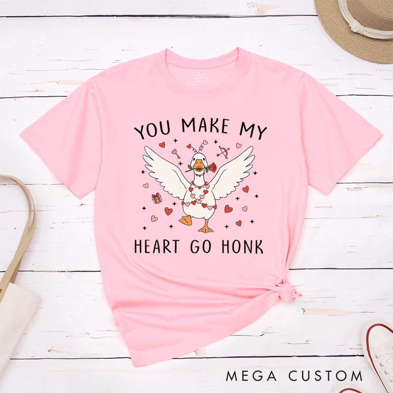 Personalized Pet Lover You Make My Heart Go Honk T-Shirt