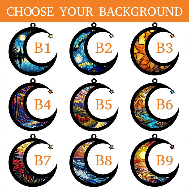 Personalized Couple Silhouette You and Me Always and Forever Suncatcher Custom Moon Shaped Night Sky Window Decor Anniversary Gift Valentines Day Gift