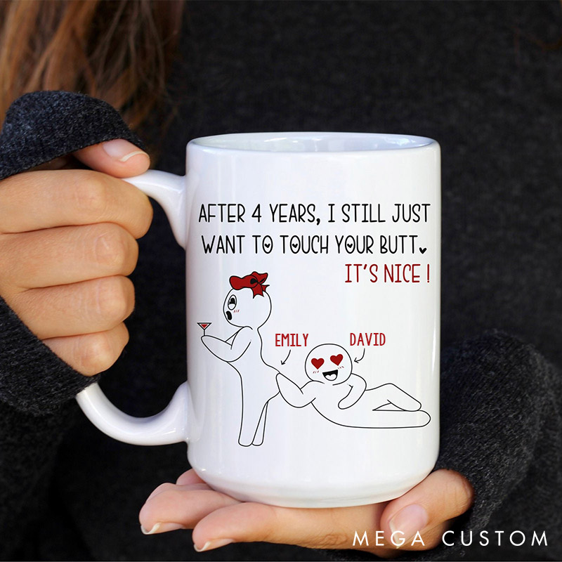 Personalized I Love Her Butt Couple Jokes Mug Custom Coffee Mug Gift for Women Couple Valentines Gift Wife Anniversary Funny Memes