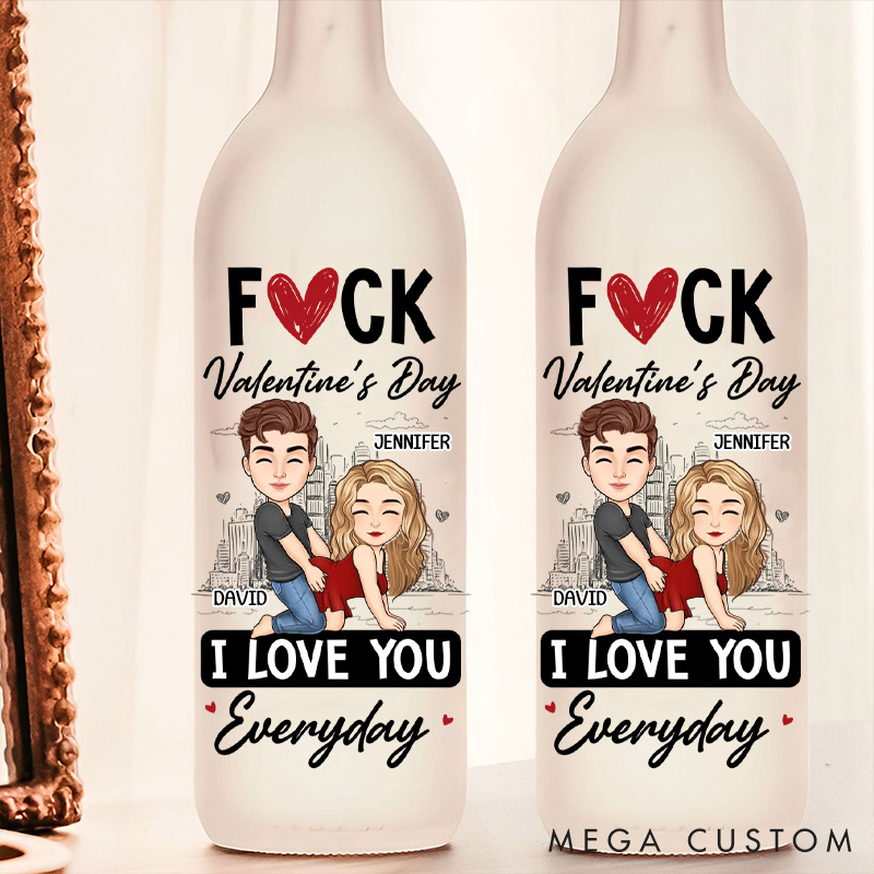 Personalized Couple LED Bottle Lamp F*cking Valentine's Day I Love You Every Day Couple Night Light Couple Valentine Gift Night Bottle Lamp