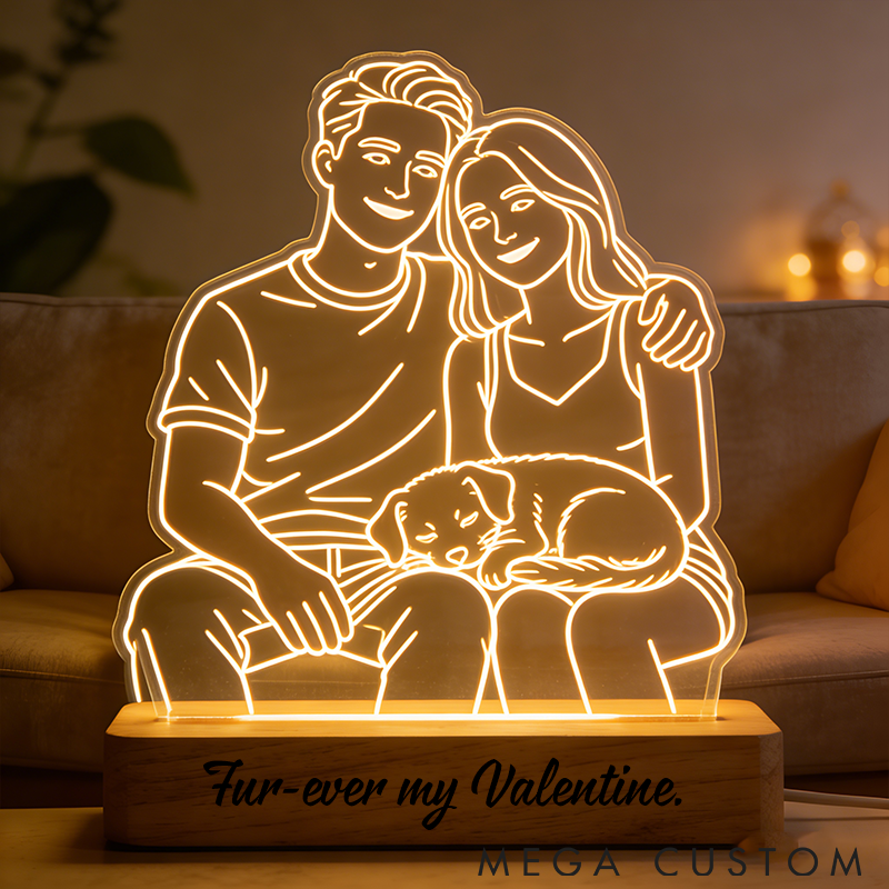 Personalized Pet Lover Custom Portrait Pet Lover Valentine Light