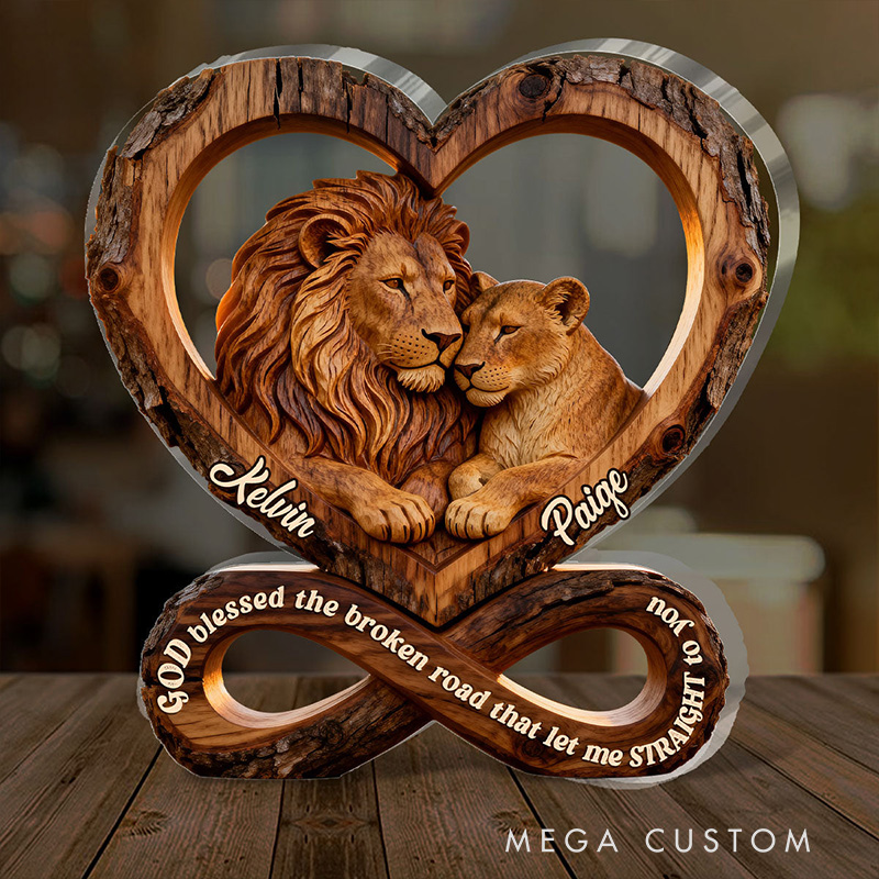 Personalized God Blessed the Broken Road that Let me Straight to you Custom Shaped Acrylic Plaque with Name Religious Gift for Christians