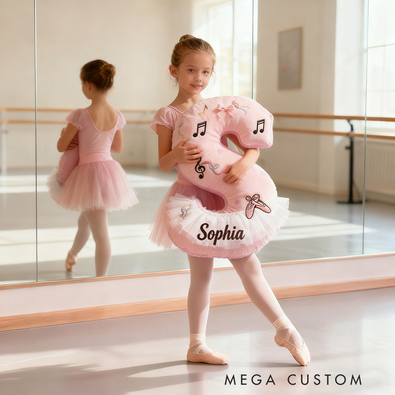 Personalized Graphic 3D Print Ballet Pillow With Your Own Name Soft Stuffed Toy for Kids Unique Decorative Cushion for Girls' Room
