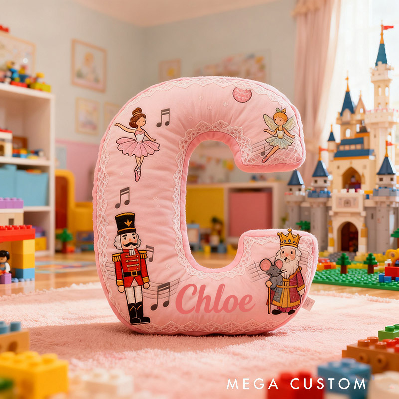 Personalized Graphic 3D Print Nutcracker Ballet Dance Pillow With Your Own Name Soft Stuffed Toy for Kids Unique Decorative Cushion for Girls' Room