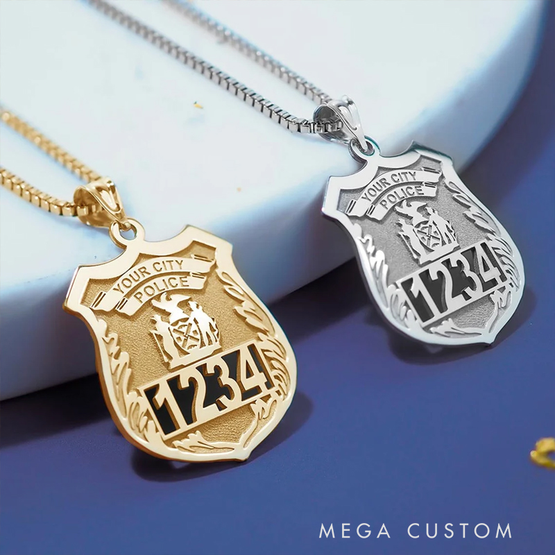 Personalized Police Officer Gifts Police Badge Necklace Police Retirement Gift Police Badge Necklace Personalized With Any Number & Dept