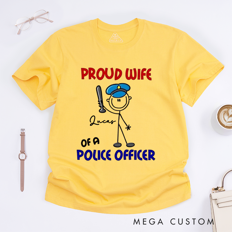 Personalized Police Proud Wife of a Police Officer Design Gift for Wife Police Officer T-Shirt