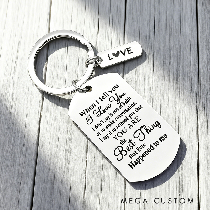Personalized Romantic Keychain Custom Message Valentines Gift for Loved Ones