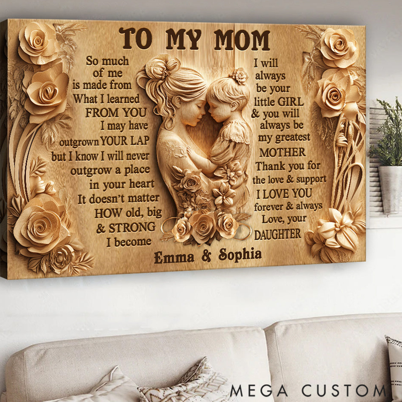 Personalized Mother Canvas To My Mom Gift for Mother's Day