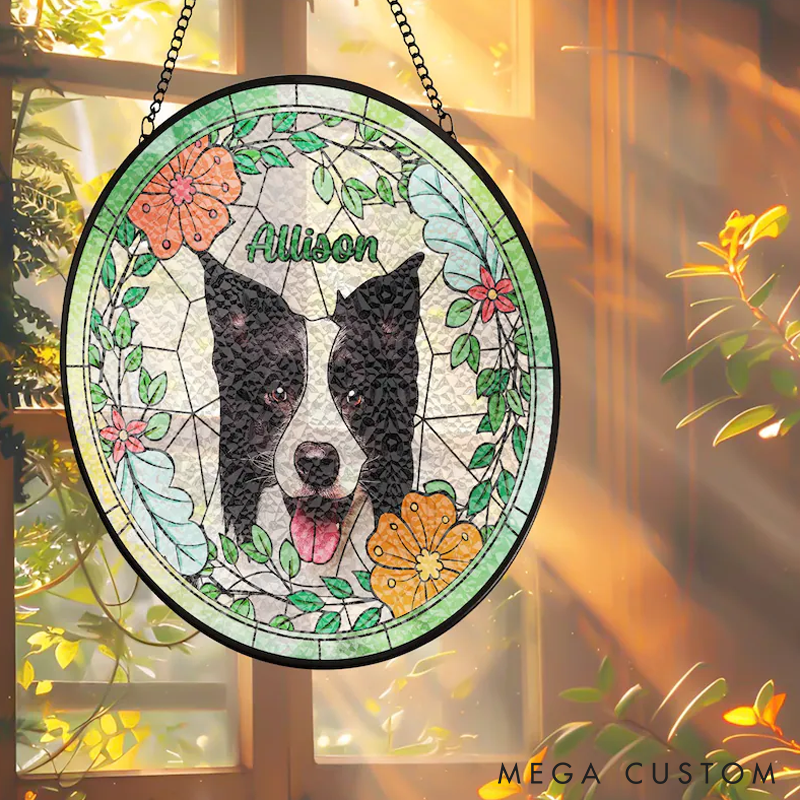 Personalized Pet Lover Custom Funny Pet Portrait Sun Catcher