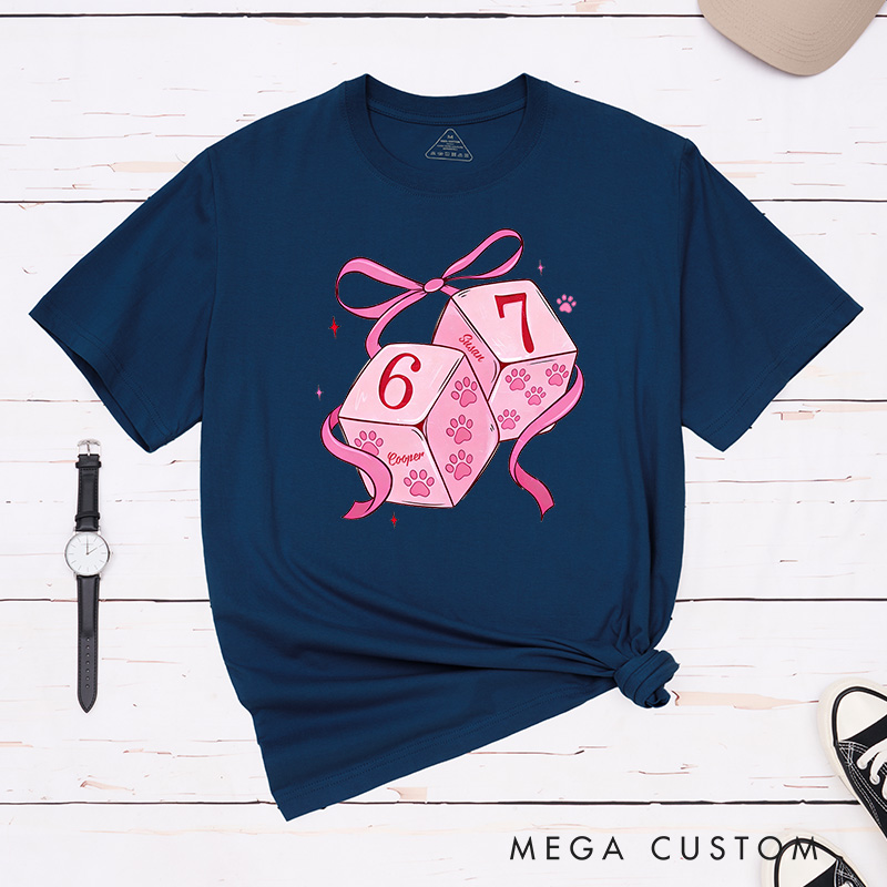 Personalized Pet Lover Funny Paw Six Seven Valentine T-Shirt