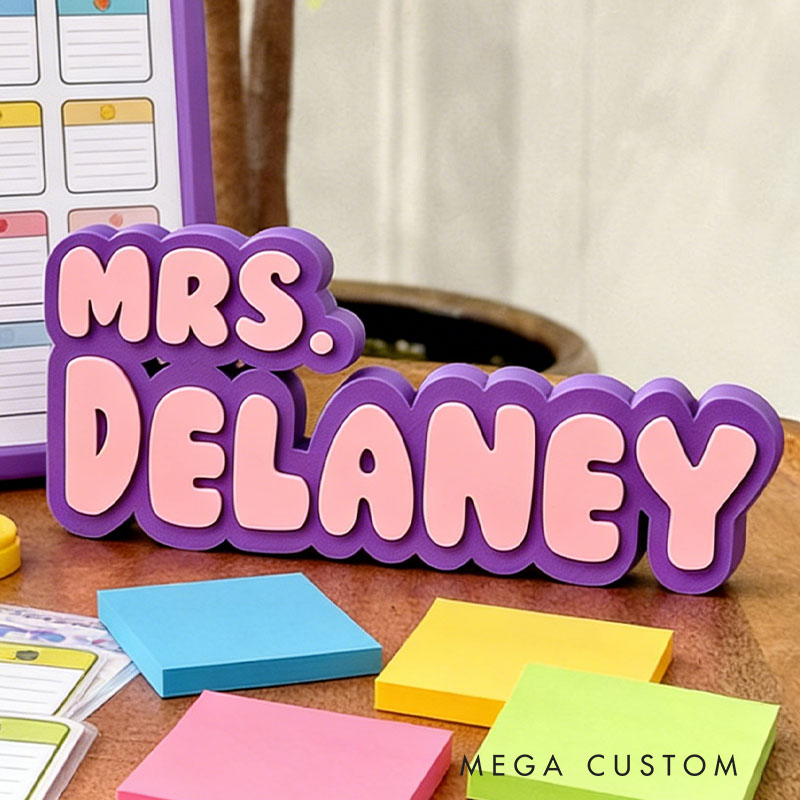Personalized 3D Teacher Desk Name Plate Custom Name Perfect Back to School Teacher Holiday Gift