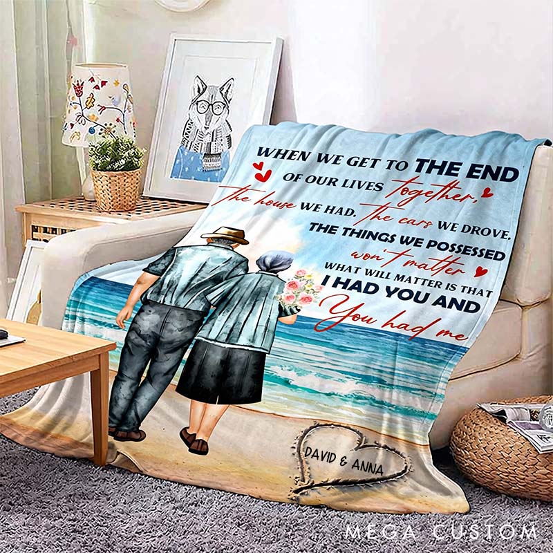 Personalized Couple Blanket I Had You And You Had Me Couple Blanket Elderly Anniversary Valentine's Gift Blanket for Husband Wife