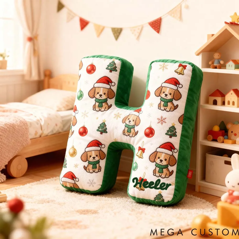 Personalized Dog Lover Funny Christmas Santa Hat Dog Graphic 3D Print Pillow