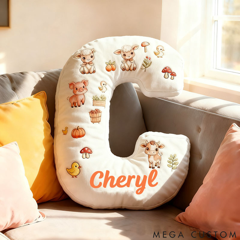 Personalized Pet Lover Animal Letter Pillow with Custom Name Pillow Graphic 3D Print