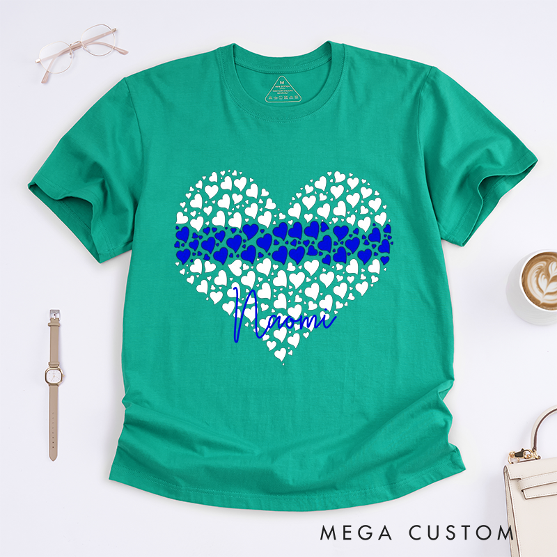 Personalized Police Heart of Support with Thin Blue Line Design Gift for Wife Police Officer T-Shirt
