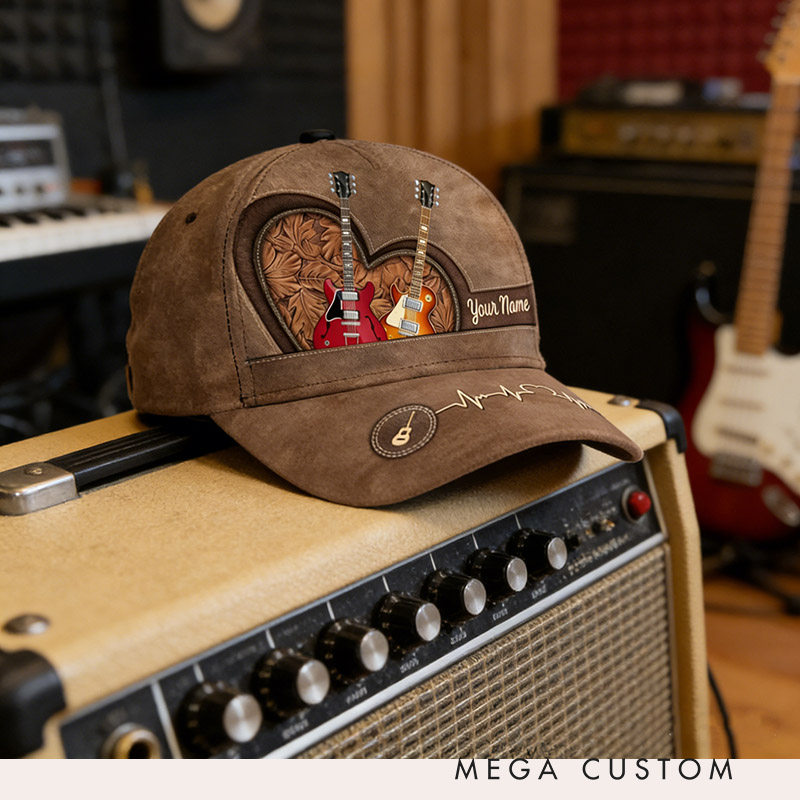 Personalized Name Baseball Cap for Music Lover Perfect Music Lovers Guitar Lovers Custom Gift Hat With Unique Design Lover Guitar