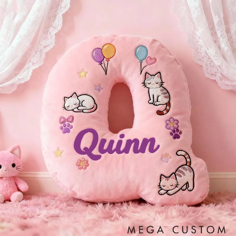 Personalized Cat Lover Magic Cat Letter Pillow Graphic 3D Print Pillow