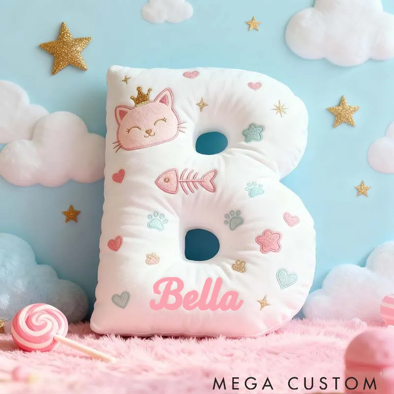 Personalized Cat Lover Cat Lovers Letter Pillow Graphic 3D Print Pillow