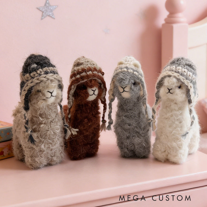 Needle Felted Llama Ornament Miniature Alpaca Gift