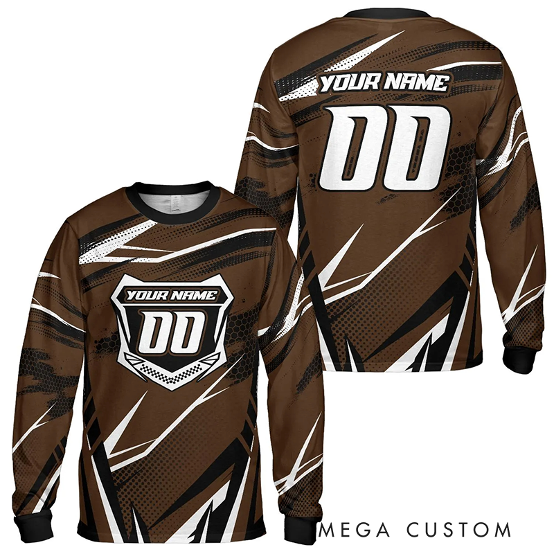 Personalized Name Number Motocross Jersey Dirt Bike Long Sleeve Shirt Gift for Motocross Riders