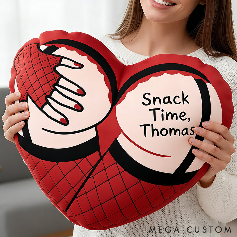Personalized Funny Heart Throw Pillow Custom Names Couple Home Pillow Romantic Valentine's Day Gift for Husband for Boyfriend