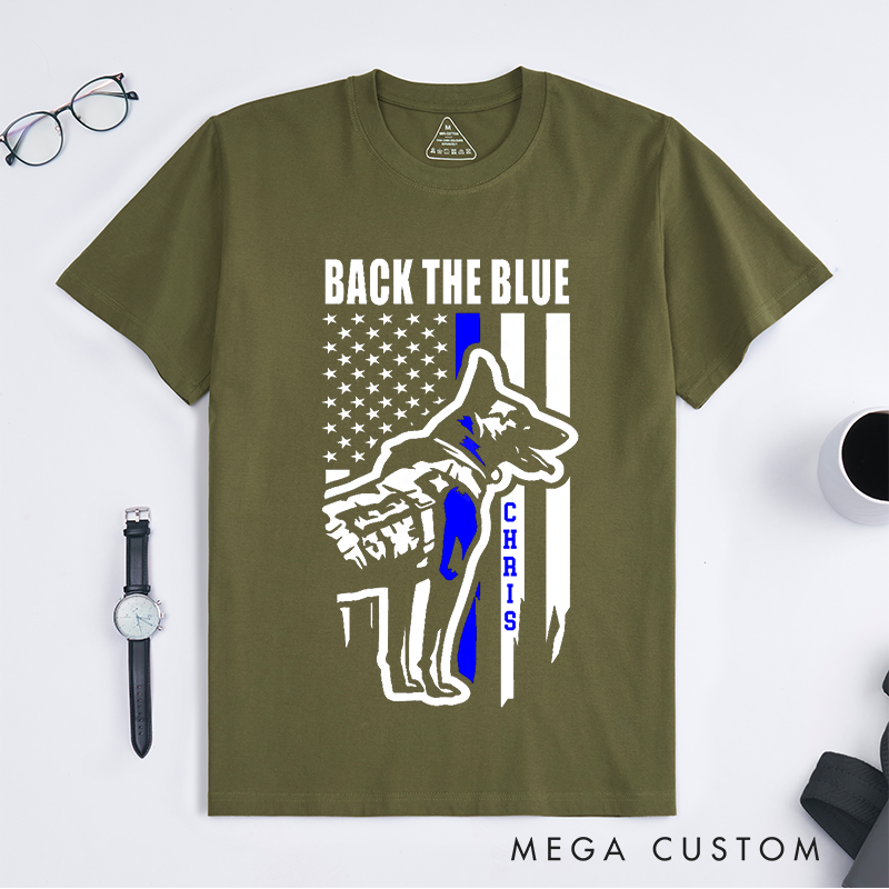 [Copy]Personalized Police Back the Blue K9 Design Gift for Police Officer T-Shirt